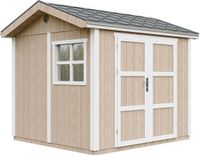 Timbela M913A-TERRA BROWN - Houten Tuinhuis - 5,9 m² - 250x294xH252 cm - Zadeldak met Dakshingles - Inclusief Vloer en Deurbeslag