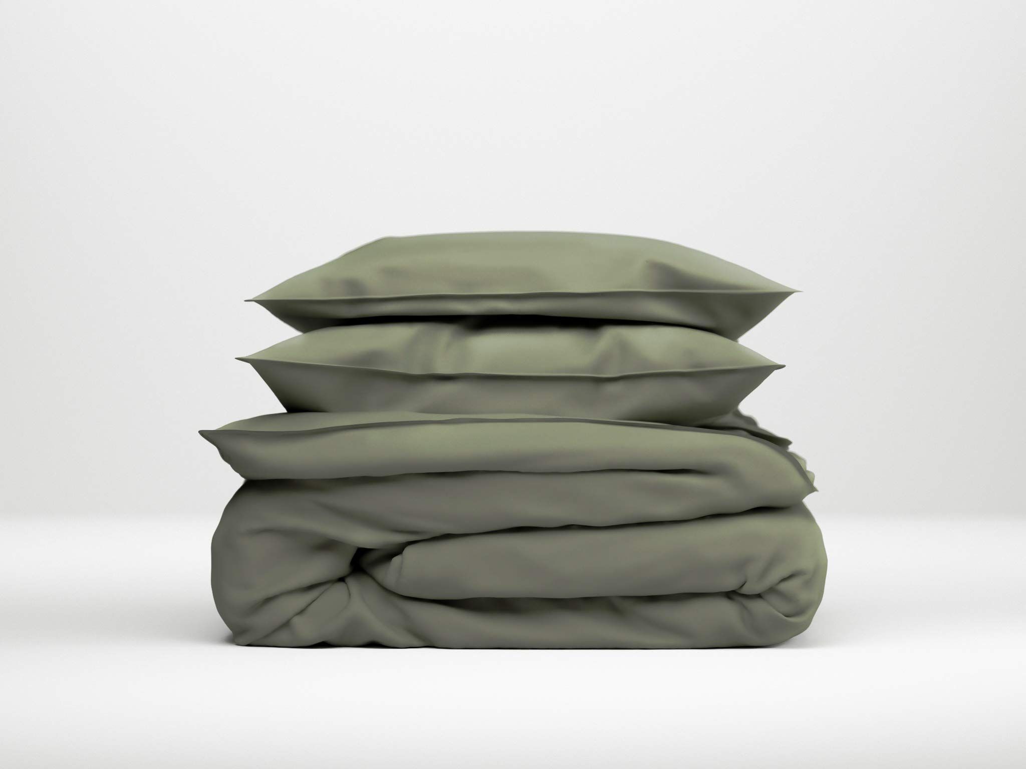 Zo!Home ZoHome Satinado Dekbedovertrek - Eenpersoons - 140x200/220 cm - Army Green