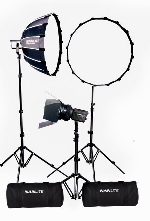 Nanlite Forza 60 II Triple Kit with Case, Light Stand, Fresnel and Softbox