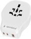 Gembird Universele Reisadapter - 20W - Wit - Dual USB-Poorten