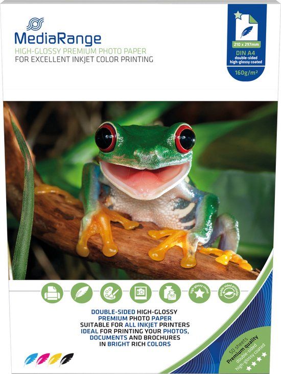 MediaRange A4 Inkjet Photo Paper - 160gsm - 50 Sheets - Glossy