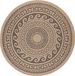 Carpetsale24 Tapis d'extérieur rond en peau de vache résistant aux intempéries tapis de cuisine imperméable tissage plat aspect sisal vintage pour balcon terrasse salon 120 cm rond