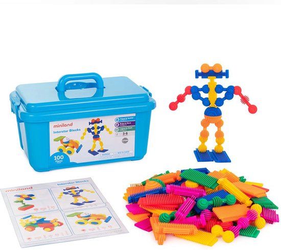 Miniland Interstar Blocks Bouwspel 100 Eenheden Veelkleurig Kinderen