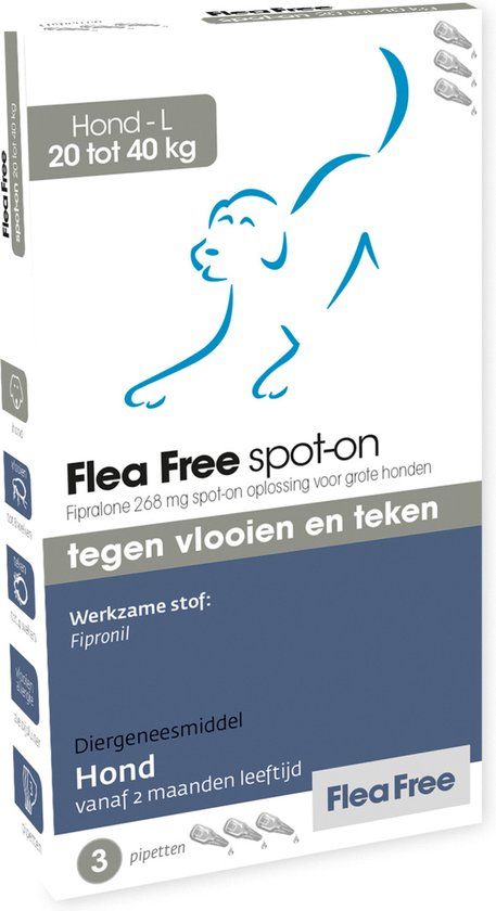 Exil Flea Free Fipralone spot-on hond 20 tot 40 kg - 3 pipet