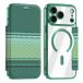 Apple Étui à rabat magnétique élégant iPhone 17 Pro avec emplacements pour cartes RFID - Vert foncé