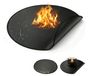 Tapis de barbecue, résistant à la chaleur et imperméable - Tapis de foyer rond, noir