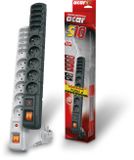 HSK Acar S10-3M-SZARY Stekkerdoos met 5 stopcontacten, 3 meter snoer, grijs