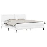 vidaXL Bedframe met LED-stripverlichting Wit 180 x 200 cm Kunstleer