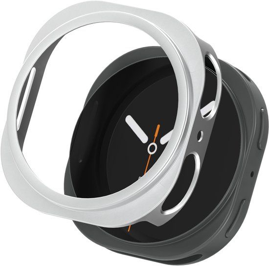 imoshion Ploonk B.V. Screenprotector - Geschikt voor Samsung Galaxy Watch 9 / Watch 8 (44 mm) - Full Cover Hard Case / Beschermend Hoesje - Zilver