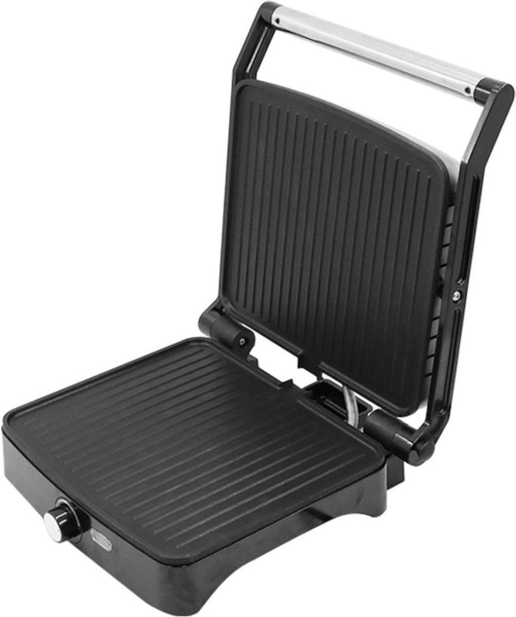 Cheffinger Panini Grill / Contactgrill- Zwart/Zilver