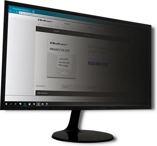 Qoltec 51054 Schermfilter 48,3 cm (19") Laptop Privacy 16:10 Transparant