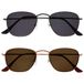 Opulize Sky 2 Stuks Dun Omrand Mat Brons Licht Rose Goud Mannen Vrouwen Zon Lezers Leesbril UV400 SS95-79 +2,50