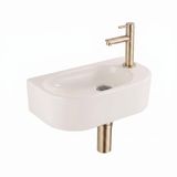 QeramiQ Fuente Fontein - 40x22x12cm - glad - halfrond - keramiek - linnen