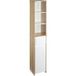 Étagère de salle de bain en bois peu encombrante, armoire colonne avec étagères et tiroirs, blanche, 32,6 x 30 x 171,2 cm