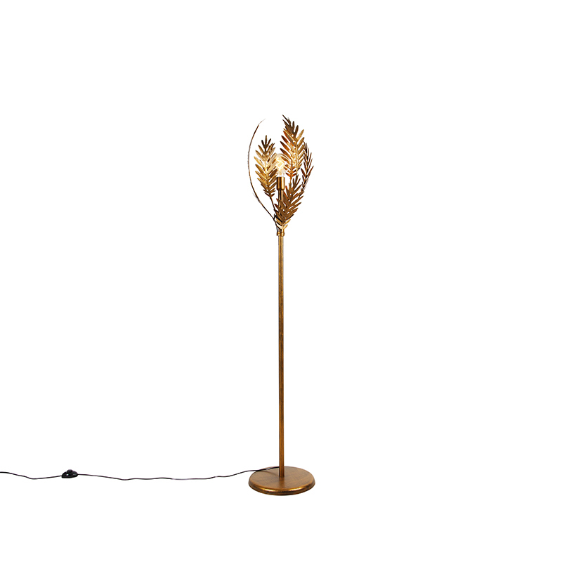 QAZQA Vintage vloerlamp goud - Botanica