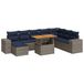 vidaXL 9-delige Loungeset met kussens, polyrattan, grijs