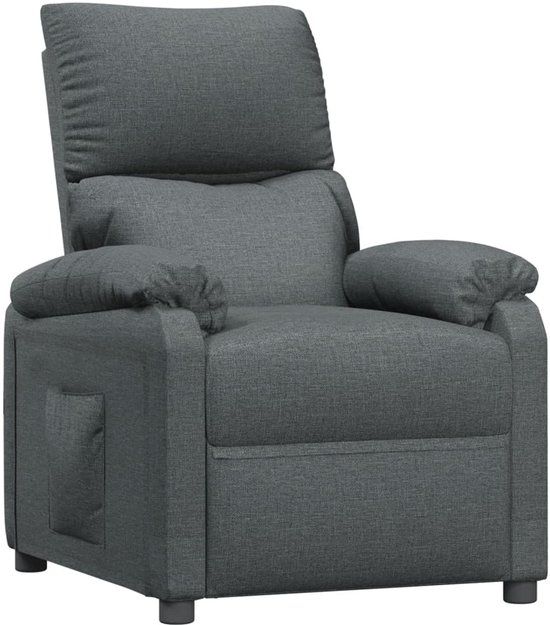 vidaXL Fauteuil verstelbaar stof donkergrijs