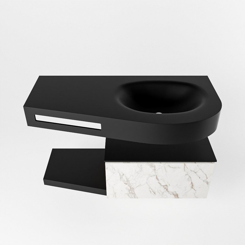 Mondiaz Riva Dulcet badkamermeubel rechts 100 cm Urban Carrara