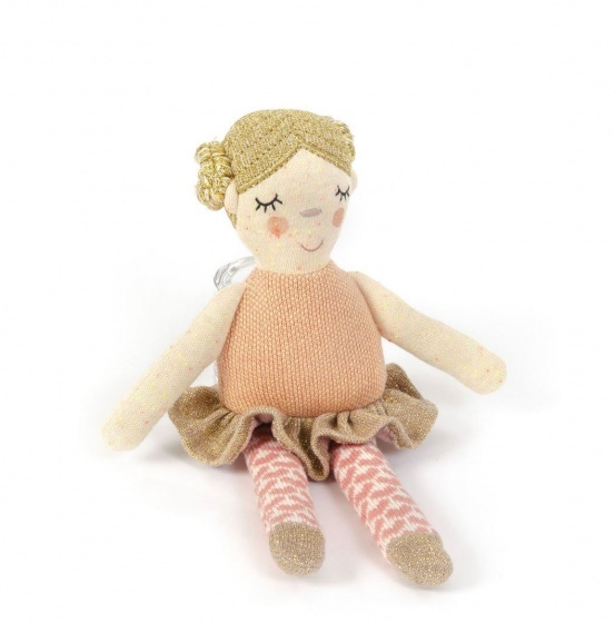 Smallstuff rammelaarknuffel ballerina 28 cm goud