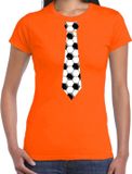 Bellatio Decorations Shoppartners Bv Oranje fan t-shirt voor dames - voetbal stropdas - Holland / Nederland supporter - EK/ WK shirt / outfit XL