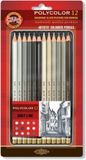 Koh-i-Noor Polycolor Grey Line Colour Pencils 12 Pieces