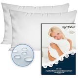 Komfortec Set van 2 Waterdichte Kussenbeschermers 50x70 cm - Ademende Molton, Kussenhoes - Hypoallergene Onderslopen - Anti-mijt
