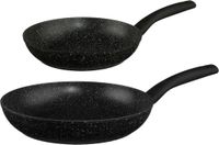 Secret de Gourmet - Koekenpannen set 2x - Zwart - Dia 24 en 28 cm