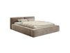 Lit coffre 140 x 200 avec sommier, en velours, brun clair