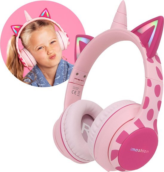 iMoshion Kinderkoptelefoon met verlichte Unicorn-oortjes