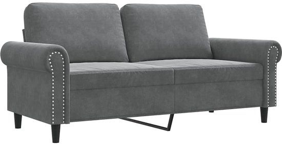 vidaXL Tweezitsbank 140 cm fluweel donkergrijs