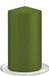 Trend Candles - Stompkaarsen met glazen onderzetters set van 2x stuks olijfgroen 8 x 15 cm