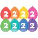 Haza 24x Ballonnen 2 jaar - Verjaardag - Kinderfeestje - Leeftijd versiering