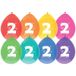 Haza 24x Ballonnen 2 jaar - Verjaardag - Kinderfeestje - Leeftijd versiering