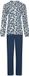 Pastunette Nordic Bloom Pyjama Bio-Katoen Wit/Blauw Bloemen Maat 46