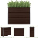 vidaXL Verhoogde Plantenbak Staal Bruin 100x40x77 cm