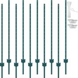 Vevor Set Van 10 Schuttingpalen 152,4 Cm Weideafrasteringspaal Metalen Schuttingpaal