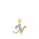 Lucardi Dames alfabet hanger met diamant (0,03ct) - Hanger - Cadeau - 14 Karaat Goud - Geelgoud