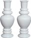 Ideas 4 Seasons Kaarsen kandelaar Venice - 2x - gekleurd glas - ribbel wit - D5,7 x H15 cm
