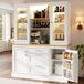 STILVORA Keukenkast - Met App Gestuurde Ledverlichting En 3 Laden - Voor Keuken En Koffiehoek - MDF - 140x40x185 Cm - Wit