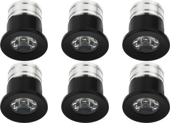 Velvalux LED Veranda Spot Verlichting 6-Pack - 3W - 4000K - Dimbaar - Rond - Mat Zwart - Ø31mm