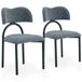 SeedWave Lot de 2 chaises de salle à manger rembourrées modernes avec dossier | Tissu structuré, charge de 150 kg et patins réglables en hauteur pour salle à manger, cuisine et salle de maquillage