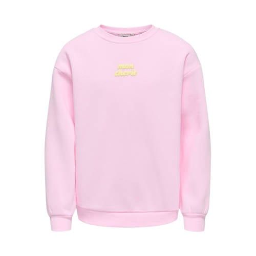 ONLY KIDS ONLY GIRL sweater met backprint - lichtroze