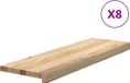 vidaXL - Marches d'escalier - 8 pièces - 80x25x2 cm - Chêne massif non traité
