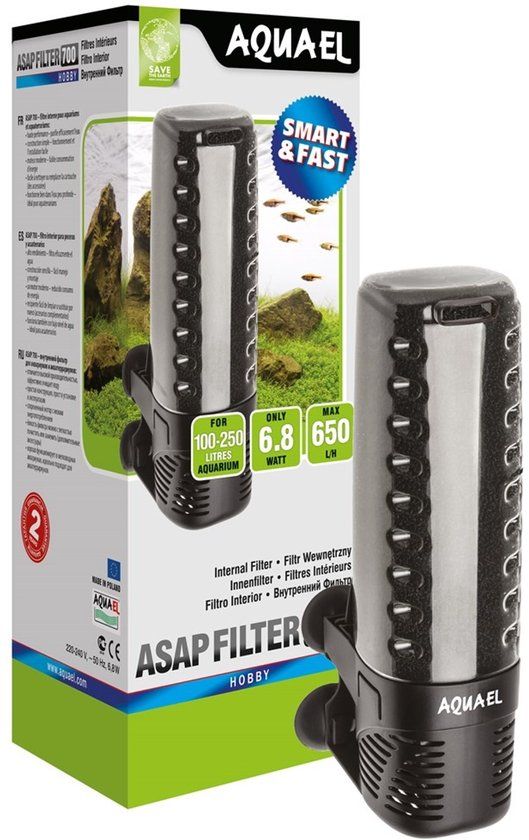Aquael ASAP 700 Aquarium filter Zwart Kunststof