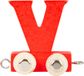 Small Foot Houten Lettertrein Kleur - V - Rood - Hout