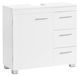 Meuble sous lavabo, 3 tiroirs, 1 porte, 70x30x64 cm, blanc
