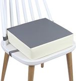 AOIEORD Zitverhoging van PU-leer, wasbaar, 2 riemen, veiligheidsgesp voor kinderen, voor eettafel, boosterstoel, draagbaar (grijs + beige)