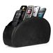 Londo Remote Control Holder with 5 Pockets - Genuine Italian Leather with Suede Lining, Slim, Compact Living Room or Bedroom Storage (Black)