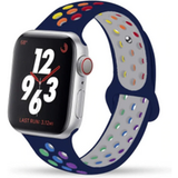 ShieldCase Apple Watch silicone sport+ band (donkerblauw kleurrijk)