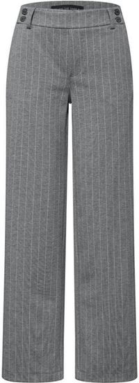 Cecil LTD QR Damesbroek met fijne strepen, Regular Waist, Straight Fit, Polyester, Dark Pelican Grey Mel., Maat 42